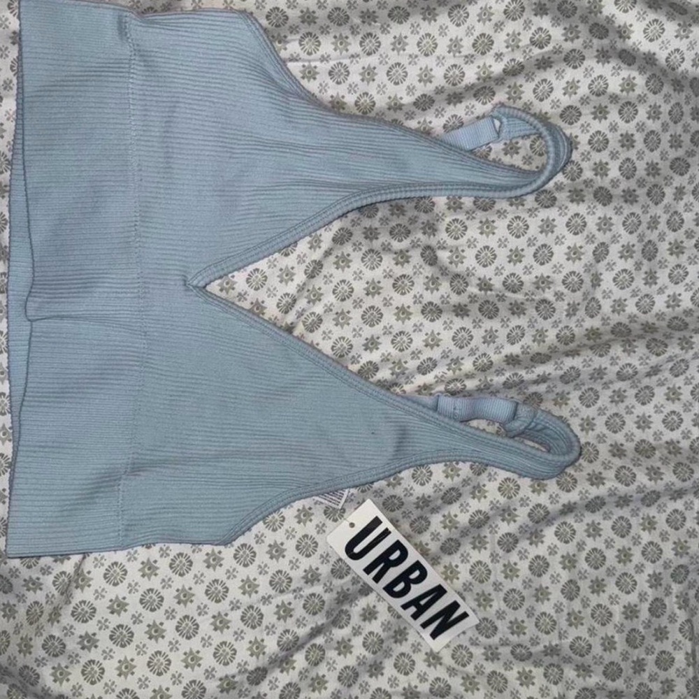 Urban Outfitters Light Blue Ribbed Bralette Top